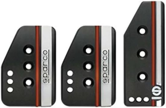 Set Pedalen Settanta - Sportpedalen voor Handgeschakelde Auto's - Zwart/Wit/Oranje