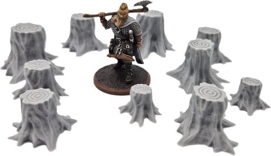 - Set van 10 boomstammen, verspreide fantasieruimte voor games, rollenspel en bot, schaal 28-32 mm, miniaturen, wargaming, Dnd rekwisieten, 3D-print voor schilderen