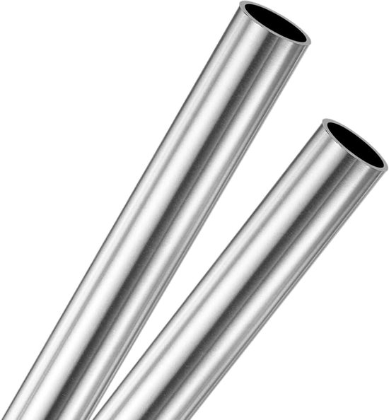 Set van 2 300 mm 304 roestvrijstalen buis, 11 mm OD 1 mm wanddikte naadloze roestvrijstalen buis voor bouw/bewerking/doe-het-zelf knutselen, metalen rechte buis [0,43 x 0,04 x 11,8 IN]