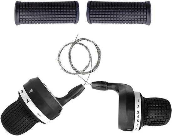 Set van 2 Twist Grip Shifters voor Fietsen met 21 Versnellingen en Antislip Handvatten