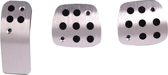 Set van 3 Aluminium Antislip Pedaal Covers voor Peugeot 206 & 206CC (Handgeschakeld Linksgestuurd) van Brookstone