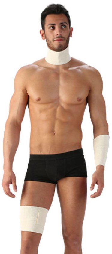 Set van 3 elastische bandages, 35-65-100 cm, elektro-magneetveldtherapie, polsbandage voor peesontsteking, elleboogbandage voor epicondylitis, bandages voor armen en benen, hals, medisch