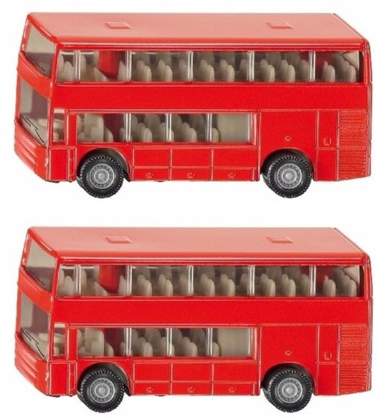 Set van 3x stuks siku Dubbeldekker bussen speelgoed modelauto 10 cm van Merkloos