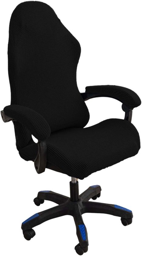 Set van 4 Gaming Stoelhoezen met Rits voor Kantoor- en Computerstoelen - Bescherming en Stijl voor Draaiende Stoelen in Zwart