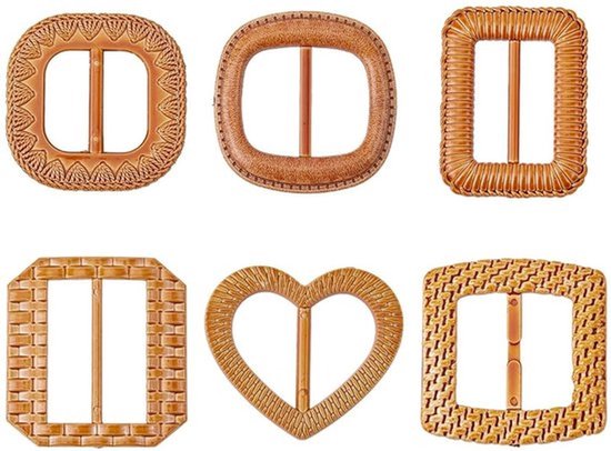 Set van 6 Retro Sjaal Bevestigingsringen van Plastic