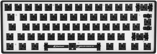 Sharkoon SKILLER SGK50 S4 Barebone ISO, zwart, 60% lay-out, hot-swap schakeltechnologie van Merkloos