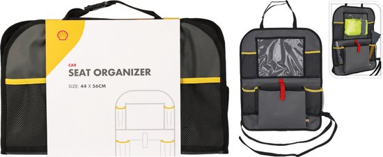 Shell Auto Organizer met Tablet Houder - Extra Opbergruimte - Beschermer - Autostoel Organizer - Autoaccessoires - Zwart van Shell.