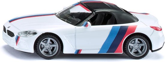 SIKU 2347, BMW Z4 M40i, 1:50, metaal/kunststof, wit, speelgoedauto voor kinderen, verwijderbare wielen, incl. stickervel met stickers in M-design van Merkloos