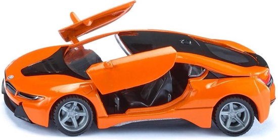 SIKU 2348, BMW i8 LCI, oranje/zwart, metaal/kunststof, 1:50, deuren kunnen open, verwijderbare banden van Siku