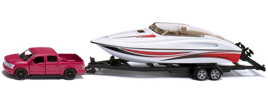 Siku Ford F150 speelgoedauto met motorboot en trailer - speelgoedset. van Siku