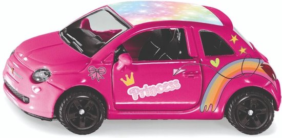 Siku Knutselset Style my Fiat 500 prinses gelimiteerde oplage metaal/kunststof roze speelgoedauto incl. stickervel voor een individueel ontwerp van Siku