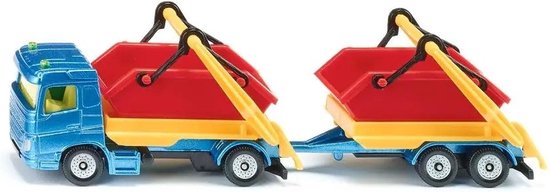 Siku vrachtwagen met kiepbak en aanhanger speelgoedvrachtwagen metaal/kunststof veelkleurig incl. container beweegbaar kiepsysteem van Siku