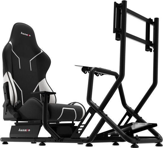Sim Racing Cockpit - Zwart Met Rode Elementen - 120 Kg Belastbaar - Metaal - Voor Binnen - Racestoel
