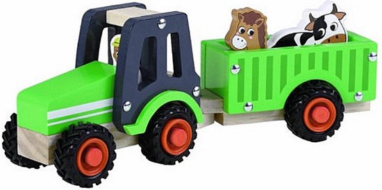 Simply For Kids Houten Tractor + Aanhanger En Dieren van Simply for Kids