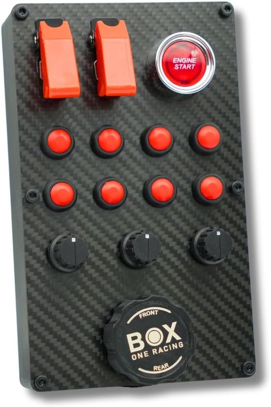 Simracing Button Box - Race Controller - Race Simulatie - 12 Selecteerbare Inputs - 20 cm Lengte - Zwart