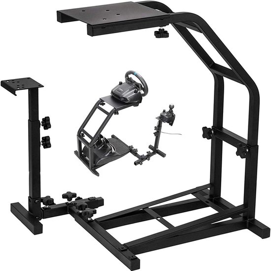 Simulator Cockpit - Racestuurhouder - Gaming Ervaring - Volledig Verstelbaar - 57-72.5 cm - Zwart