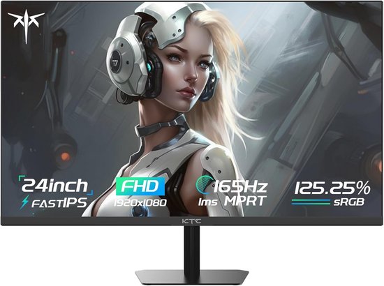 Snelle 24 Inch Gaming Monitor met 165Hz IPS Paneel en HDR10 van Merkloos