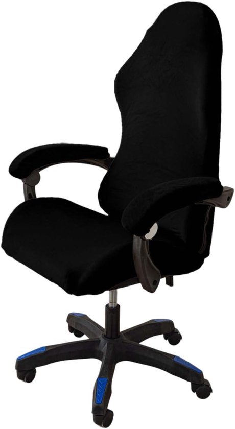 SnelShoppen - 4-delige Gaming Stoel Covers Set - Verwijderbaar & Wasbaar - Dikke Elastische Bescherming voor Computerstoelen - Zwart - Perfect voor Ga