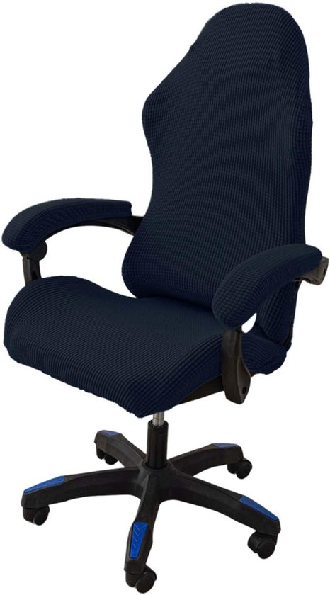SnelShoppen - 4 Stuks Gaming Stoel Hoes Wasbaar Antislip Met Rits Voor Gaming Stoel Computerstoel Draaisteel Donkerblauw