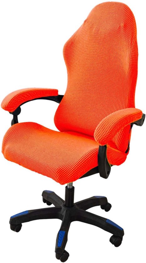 SnelShoppen - 4 Stuks Gaming Stoel Hoes Wasbaar Antislip Rits Gaming Stoel Computer Stoel Draai Stoel Oranje Set van 4