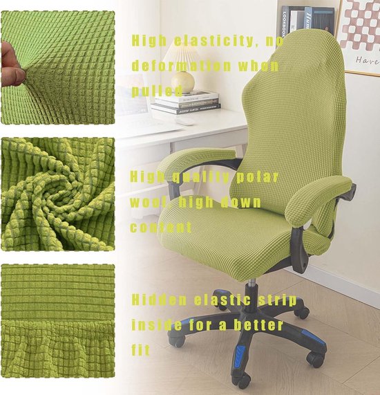 SnelShoppen - 4Pcs Gaming Chair Cover Wasbaar Gaming Stoel Hoes Anti-Rutsch Met Rits Voor Computer Stoel Swivel Stoel (Groen)