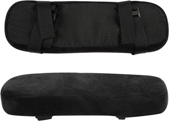 SnelShoppen - Ergonomische Armsteunpadden - 2 Stuks Foam Armrest Pads - Non-Slip Ondersteuning voor Bureau- en Gamingstoel - Verstelbare Klemmen - Com