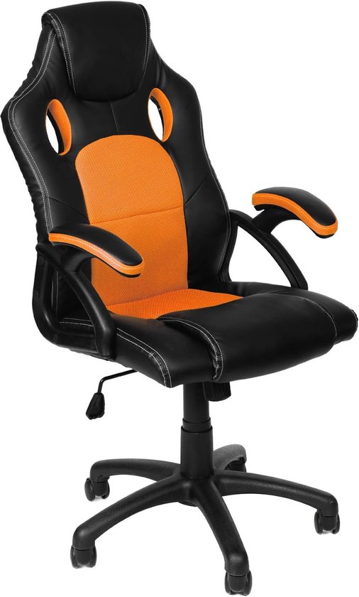 SnelShoppen - Ergonomische Gaming Stoel, Kantoorstoel, Luxe Uitvoering, Kunstleer, 9 Kleuren, Met Armsteunen, Verstelbaar, Max. 150 kg, TÜV-Gecertific