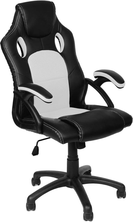 SnelShoppen - Ergonomische Gamingstoel, Bureaustoel, Executive Stoel, Kunstleer, 9 Kleuren, Armleuningen met Zachte Padding, Kantelmechanisme, Tot 150