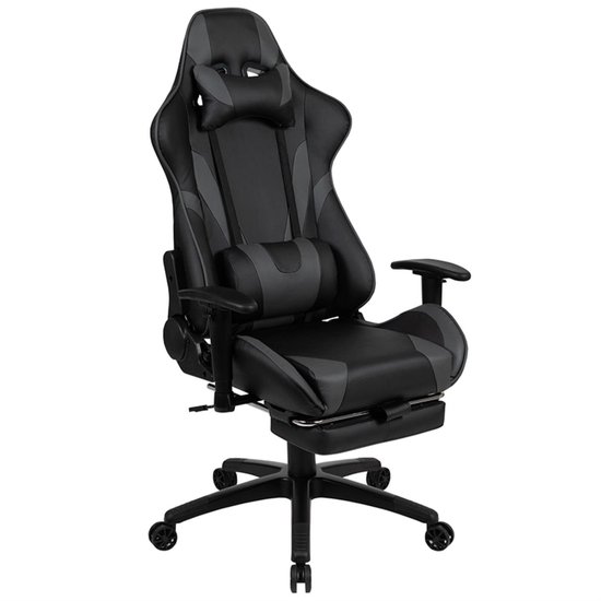 SnelShoppen - Ergonomische Gamingstoel met Hoge Rugleuning, Verstelbare Armleningen, Netstof, Perfect voor Gaming en Thuiswerk, Grijs
