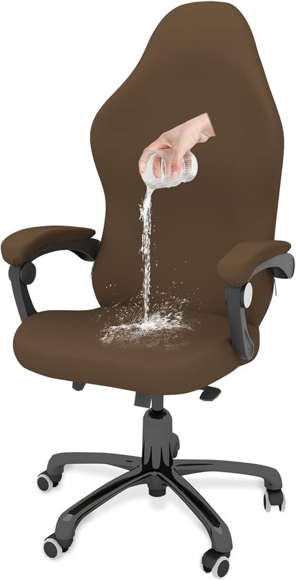 SnelShoppen - Gaming Chair Cover Waterproof en Stretchy met 1 Paar Armsteunen - Ergonomische Swivel Office Chair Cover - Non-Slip en Verwijderbaar - L