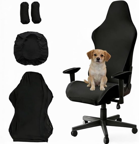 SnelShoppen - Gaming Chair Covers 4 Stuks - Stretch en Afneembaar - Wasbare Computer Stoel Covers voor Gaming en Kantoorstoel met Armleuningen - Besch