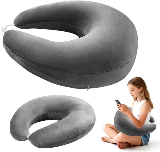 SnelShoppen - Gaming Kussen Ergonomisch Donkergrijs - Comfortabele Zitkussen voor Gamers - Ondersteuning voor Rug en Nek - Ideaal voor Thuis, Kantoor