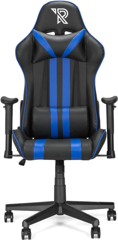 SnelShoppen - Gaming stoel - Felix gaming chair - Ergonomische bureaustoel - Hoogwaardige PU leren bekleding - Zwart/Blauw - Perfect voor gamers - Rac