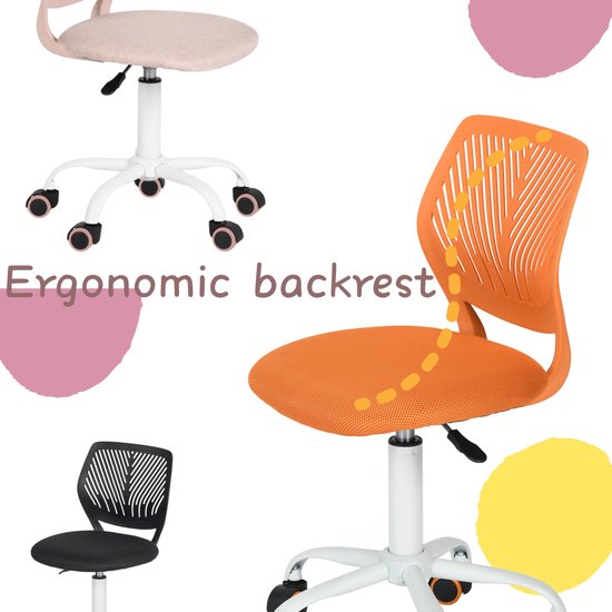 SnelShoppen - Gamingstoel voor kinderen, ergonomische bureaustoel, mouwloos design, zithoogteverstelling, turquoise M, geschikt voor gamen, studeren e