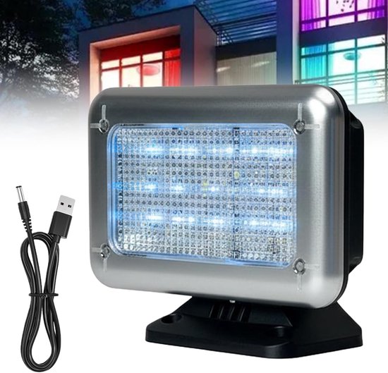 SnelShoppen - GOMETY TV Simulator LED Fake TV Simulator Licht met 24 LEDs, 4 Instelbare Programma's, Burglary Protection, Realistische TV Licht Effect