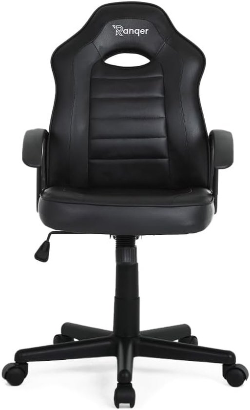 SnelShoppen - Junior Gaming Chair voor Kinderen - Ergonomisch en Verstelbaar - Comfortabele Zwarte Stoel voor Gaming en Studeren - Duurzaam PU Leer