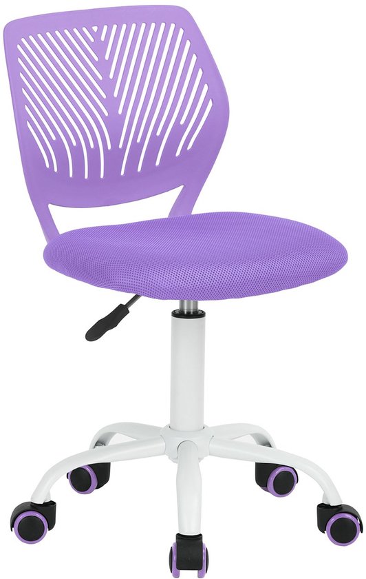 SnelShoppen - Modern Verstelbaar Ontwerp Computer Stoel Draaibaar Armloos voor Kinderen en Thuis Kantoor, Paars - Ergonomische Task Stoel voor Leerrui