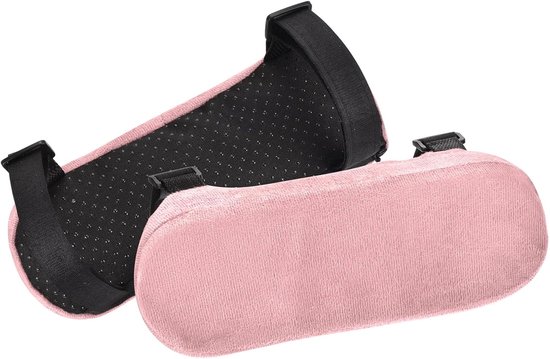 SnelShoppen - Office Chair Arm Cushions - 2 Paar Zachte Armsteun Pads - Memory Foam Katoen - Verstelbare en Wasbare Armkussens voor Bureau, Computer,