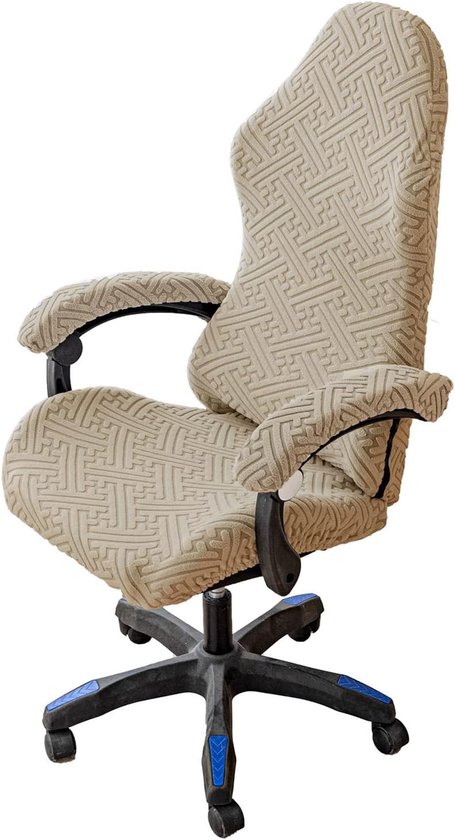 SnelShoppen - Stretch Swivel Gaming Chair Cover 4-delig, Ergonomische Bureau Stoel Cover met Armleuningen en Rugleuning, Verwijderbaar Wasbaar voor Ra