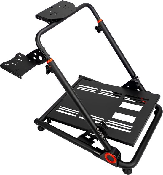 SnelShoppen - XXL Racing Wheel Stand Competition - Verstelbare Gaming Stuurwielhouder - Stabiele Metaalconstructie - Zwart - Geschikt voor Alle Racing