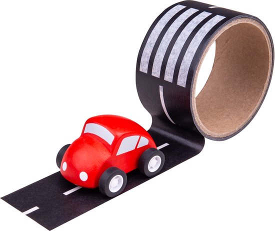 Snelweg tape met autootje - Willekeurig geleverd van Hot Wheels