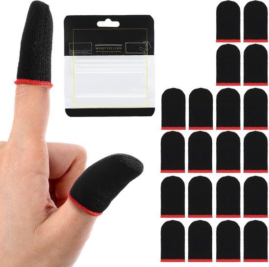 Solidchoice - 10 Paar Gaming Vingersleeves van Carbon Fiber voor Touchscreen Apparaten van Solidchoice