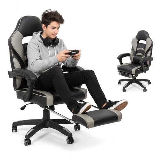 Solidchoice - Ergonomische Gaming Stoel met Voetensteun