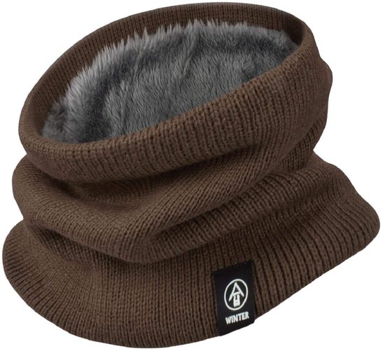 Solidchoice - Winter Snood Tube Sjaal Met Fleece Voering Bruin van Solidchoice