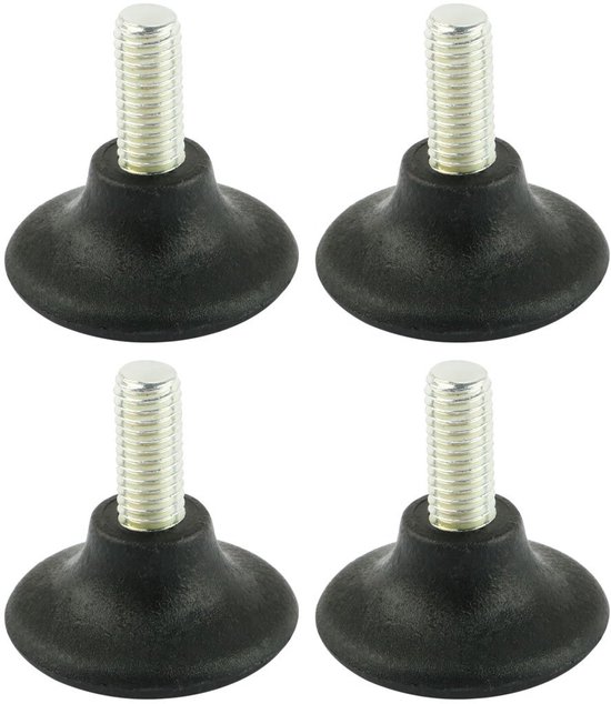 sourcing card M8 x 18mm Wire 34mm Head Furniture Glide Leveling Foot Adjuster 4Pcs Black van Merkloos