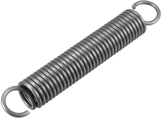 sourcing folder trekveer 2.5mm draaddiameter, 18mm buitendiameter, 120mm vrije lengte veerstaal kleine dubbele haak trekveer