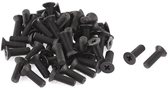 sourcingfolder M5 x 12mm verzonken kop kruis kop nylon zwarte schroef 50 stuks