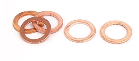 sourcingmap 5pcs 14mmx20mmx1.5mm Copper Flat Ring Sealing Crush Washer Gasket van Sourcingmap
