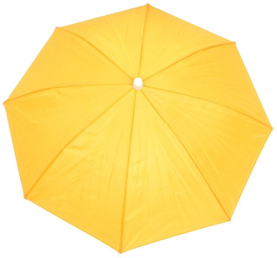 sourcingmap a14070700ux0010 Outdoor Fishing Headwear Polyester Awning Umbrella Hat Cap - Yellow van Merkloos