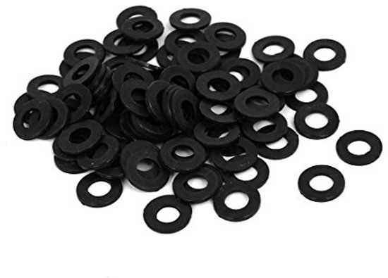 sourcingmap M5 x 10mm x 1mm Nylon Flat Insulating Washers Gaskets Spacers Black 100PCS van Merkloos